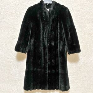 Vintage Women’s Faux Fur Black Coat Size 8